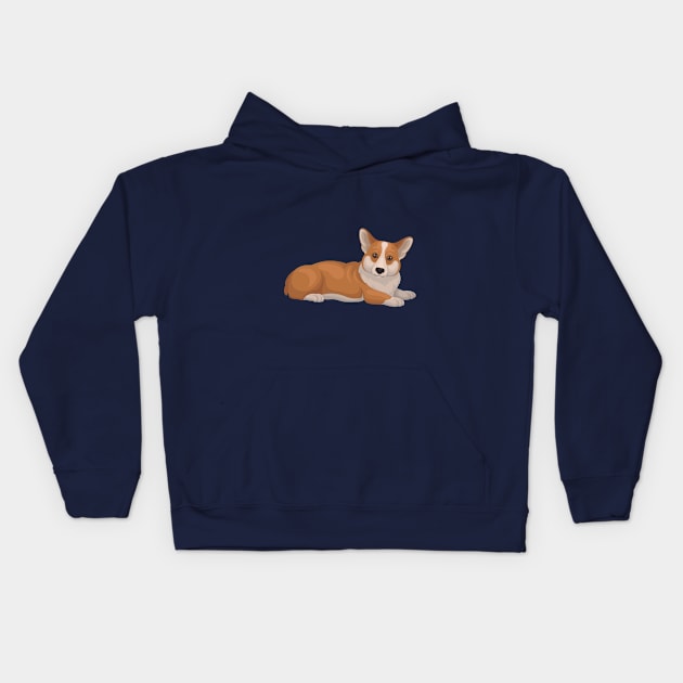 Chilin' Corgi Kids Hoodie by NewWorldIsHere